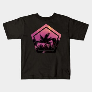 Beach Palms california pink geometric shape Kids T-Shirt